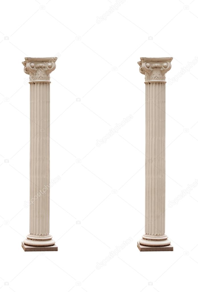 Columns isolated on a white background