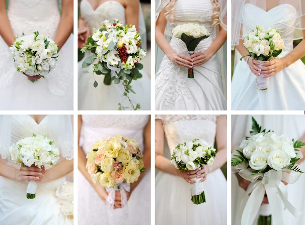 kolaj Düğün Buketler ellerinde