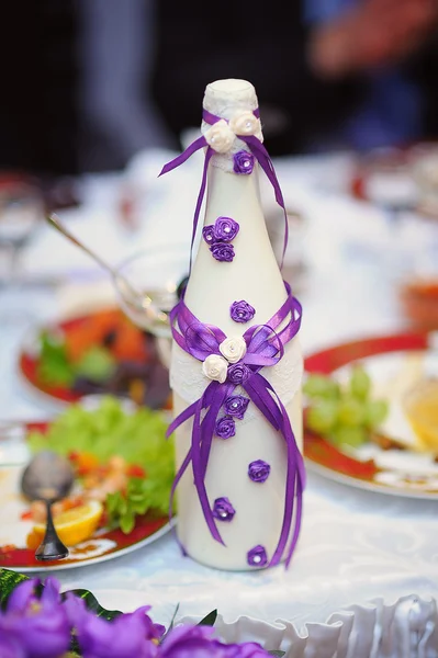 Bottle decorated for wedding — Stock Photo, Image