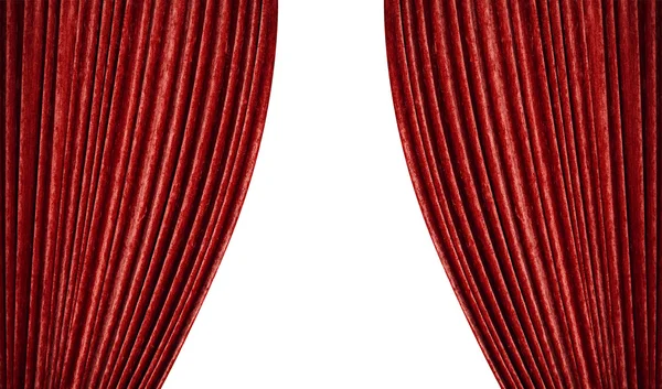 Red curtains on a white background — Stock Photo, Image