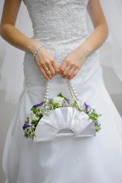 Bridal bouquet bride style handbags — Stock Photo, Image