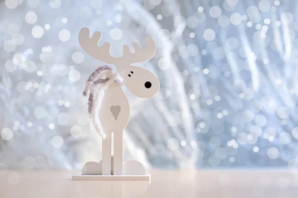 White Christmas moose met een hart — Stockfoto