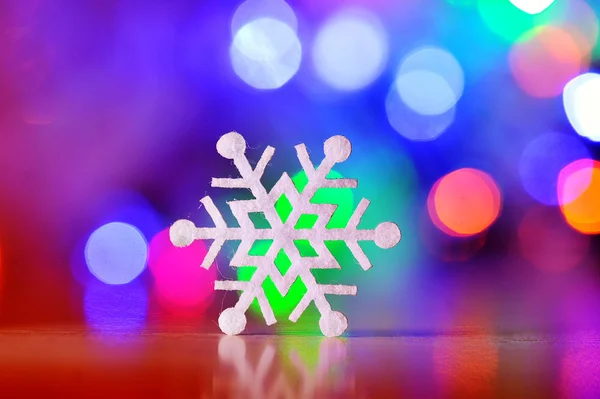 Winter Holiday Snow flake Background, Bokeh — Stock Photo, Image