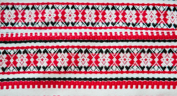 Embroidered good by cross-stitch pattern. ukrainian ethnic ornam — Stock Photo, Image