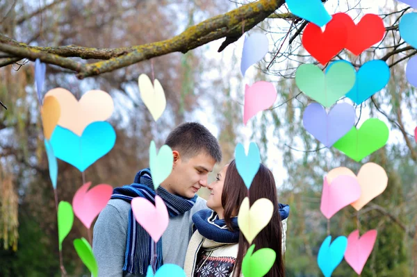 Hombre y mujer enamorados en San Valentín — Foto de Stock