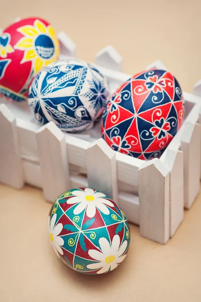 Colored Easter Eggs painted with colorful colors — Stock Photo, Image