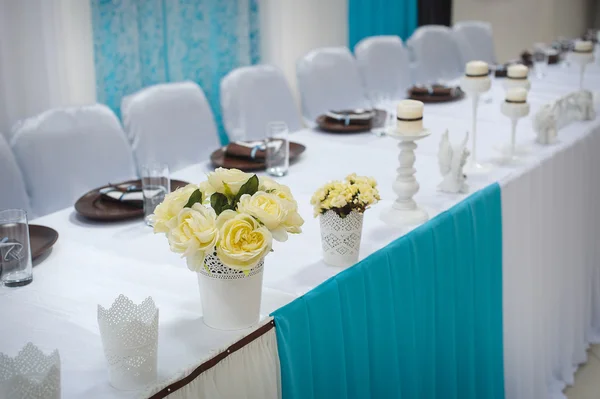 Decorazione della tavola festiva per matrimonio — Foto Stock