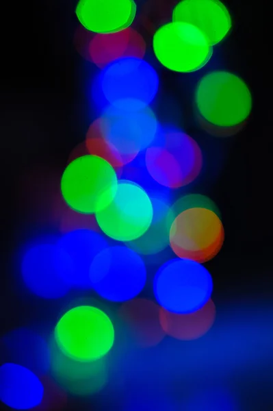 Blauwe en groene vakantie bokeh. Abstracte Kerstmis achtergrond — Stockfoto