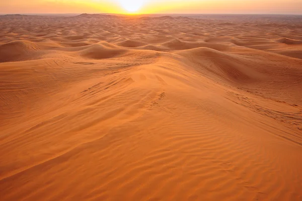 Sunset in the desert sand — Stock Photo, Image