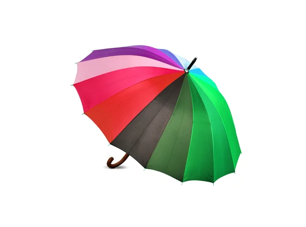 Яскрава різнокольорова парасолька на білому тлі — стокове фото