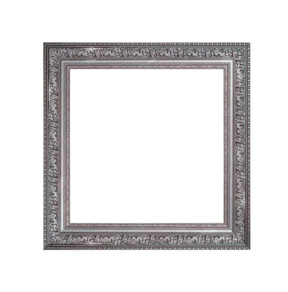 Stříbrný rám izolované na bílém pozadí — Stock fotografie