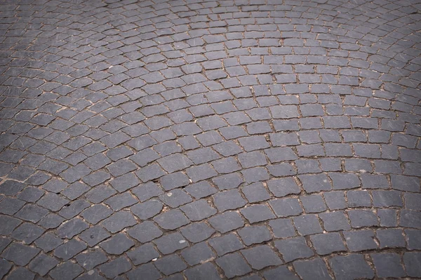 Circulaire stralende baksteen wandelpad in een park — Stockfoto