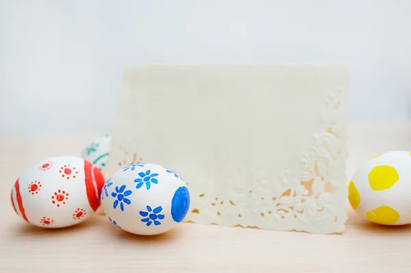 Colored Easter eggs with place for your text — Stock Photo, Image