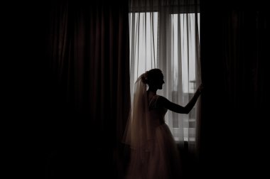 Gelin Damat pencere siluet bekliyor