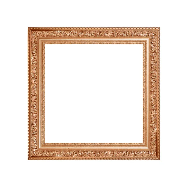 Golden frame for a picture on a white background — Stock Photo, Image