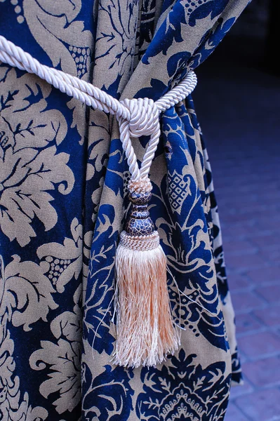 Blauer Vorhang Luxus mit Pinsel — Stockfoto