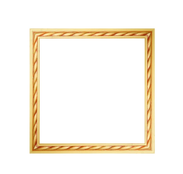 Gouden frame geïsoleerd op witte achtergrond — Stockfoto