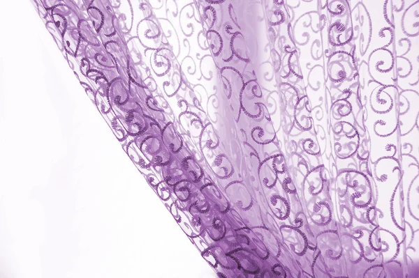 Purple curtains on a white background — Stock Photo, Image