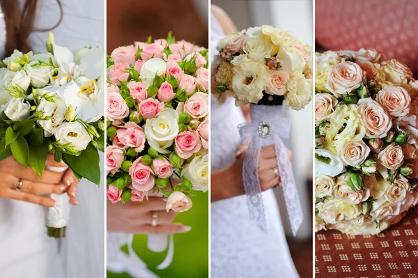 Collage of beautiful wedding bouquets — Stock Photo, Image