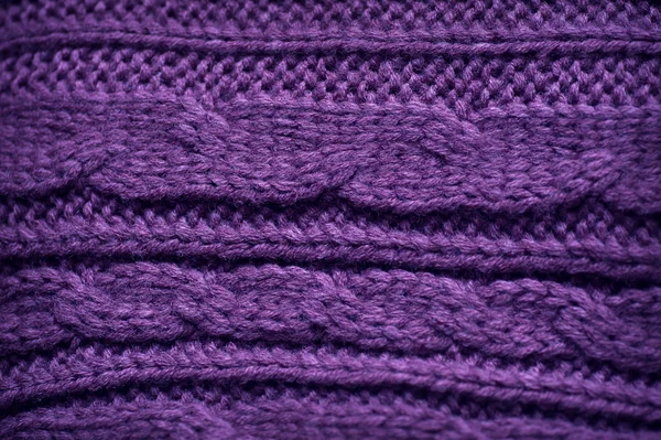 Texture of knitted garments purple — Stock Photo, Image