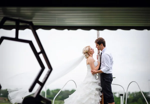 Love the bride and groom kiss — Stock Photo, Image