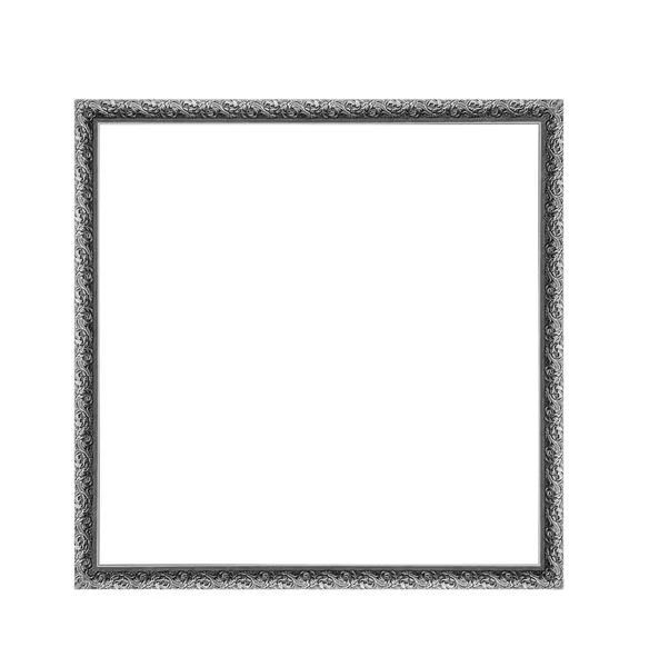 Zilver vierkant frame geïsoleerd op een witte achtergrond — Stockfoto