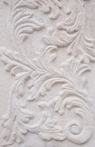 Parete in stucco d'arte thai bianca, tempio — Foto Stock