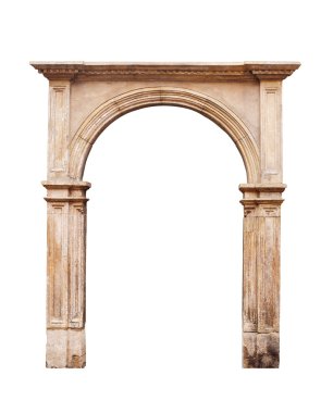 Ancient arch isolated on white background clipart
