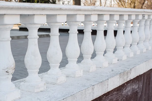 White Balustrade Pillars in park — Stock Photo, Image