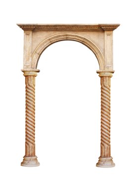 Greek arch column isolated on white background clipart