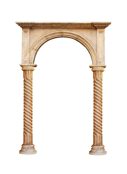 Coluna grega em arco isolada sobre fundo branco — Fotografia de Stock