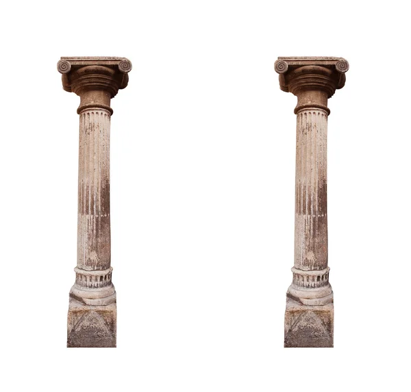Arquitectura dos columnas aisladas sobre un fondo blanco — Foto de Stock