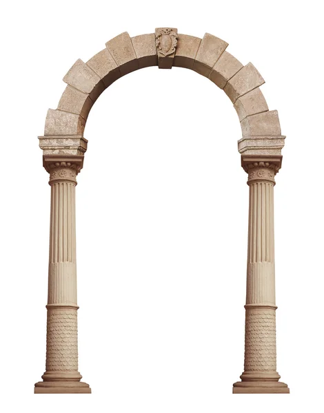 Beyaz arka plan üzerinde izole güzel antika kemer