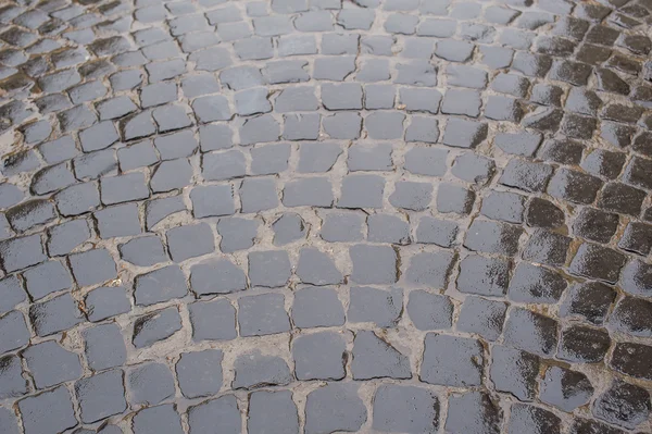 Fragmento de estrada pavimentada em pedra — Fotografia de Stock