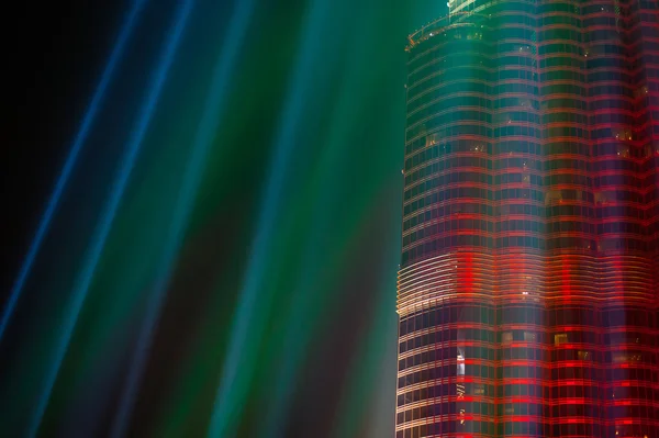 Night view of Dubai Skyscraper — Stock Photo, Image