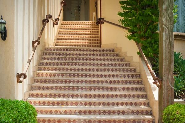 Old stone staircase on the hotel — Stock Photo, Image