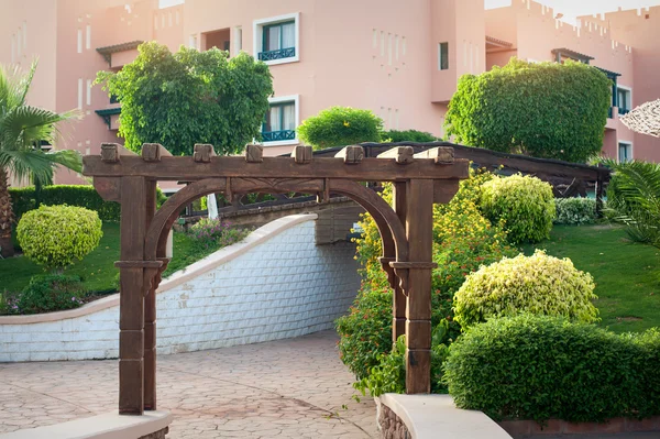 Holzschuppen am Hotel — Stockfoto