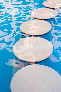 beautiful decorative stones in the pool
