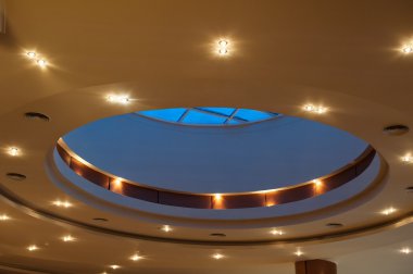 beautiful ceiling in the hotel lobby
