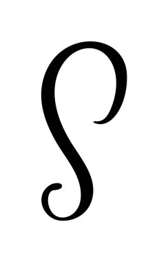 Kaligrafik harf S el çizimi vektör temiz beyaz arkaplan. Düğün davetiyeleri, monogramlar ve markalar için mükemmel.