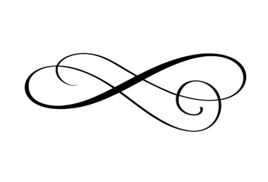 Vintage girdap vektör çizgisi ayracı gelişir. Filigran kaligrafik süsleme bukleleri. Menü için dekoratif retro tasarım ögesi, sertifika diploması, düğün davetiyesi kartı, özet metin