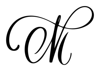 Beyaz bir arkaplanı olan büyük harfli bir yazı. Çeşitli tasarım projeleri, markalaşma ve baş harfler için vektör temiz tipografi oluşturuluyor