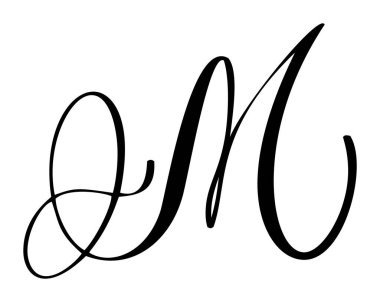 Beyaz bir arkaplanı olan büyük harfli bir yazı. Çeşitli tasarım projeleri, markalaşma ve baş harfler için vektör temiz tipografi oluşturuluyor