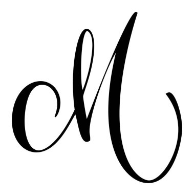 Beyaz bir arkaplanı olan büyük harfli bir yazı. Çeşitli tasarım projeleri, markalaşma ve baş harfler için vektör temiz tipografi oluşturuluyor