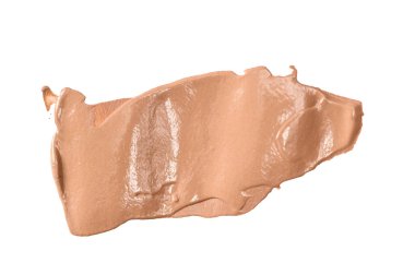 Liquid foundation cream product swatch displaying smooth texture for beauty, cosmetics, and skincare, transparent background