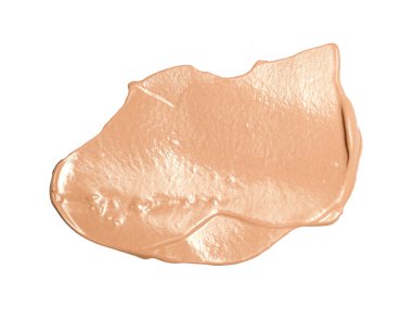 Liquid foundation cream product swatch displaying smooth texture for beauty, cosmetics, and skincare, transparent background
