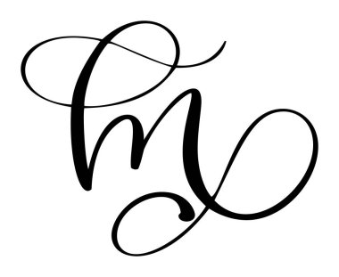 Beyaz bir arkaplanı olan büyük harfli bir yazı. Çeşitli tasarım projeleri, markalaşma ve baş harfler için vektör temiz tipografi oluşturuluyor