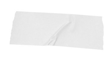 Düzensiz şekilli ve pürüzlü kenarları olan beyaz yırtık kağıt bant geniş kopya alanı bırakıyor. Şeffaf arkaplan