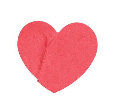 Sevgi ve romantizmi simgeleyen, dokulu kağıttan kesilmiş pembe kalp, sevgililer günü, düğün ve selamlama tasarımları için idealdir. Şeffaf arkaplan