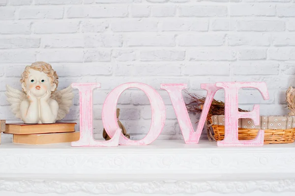 Decor in the studio in the style of romance and love — Stock Photo, Image